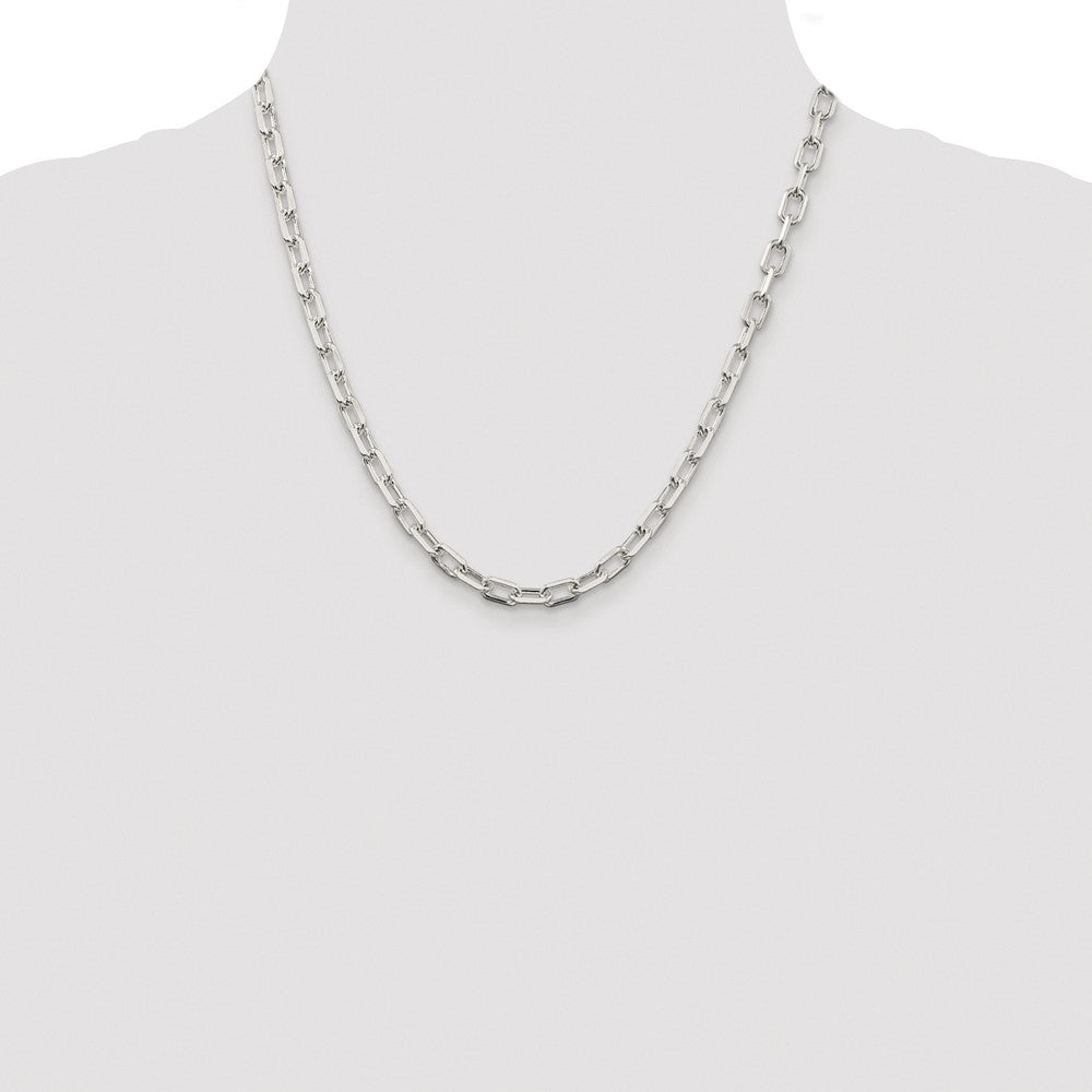 Exclusive Rhodium-Plated Sterling Silver 5.75mm Diamond-Cut Chain - Stylish Value!