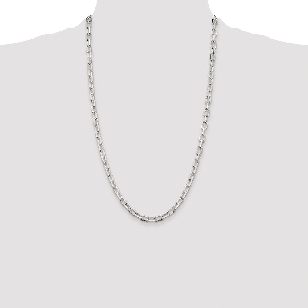 Buy Stylish Rhodium-Plated Sterling Silver 5.75mm Diamond-Cut Chain - Luxury Value!