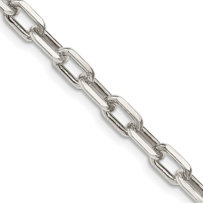 Buy Stylish 5.75mm Diamond-Cut Sterling Silver Long Link Chain Necklace-1