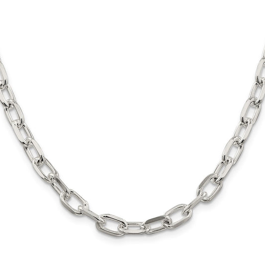 Buy Stylish Diamond-Cut Long Link Cable Chain - 6.65mm Sterling Silver