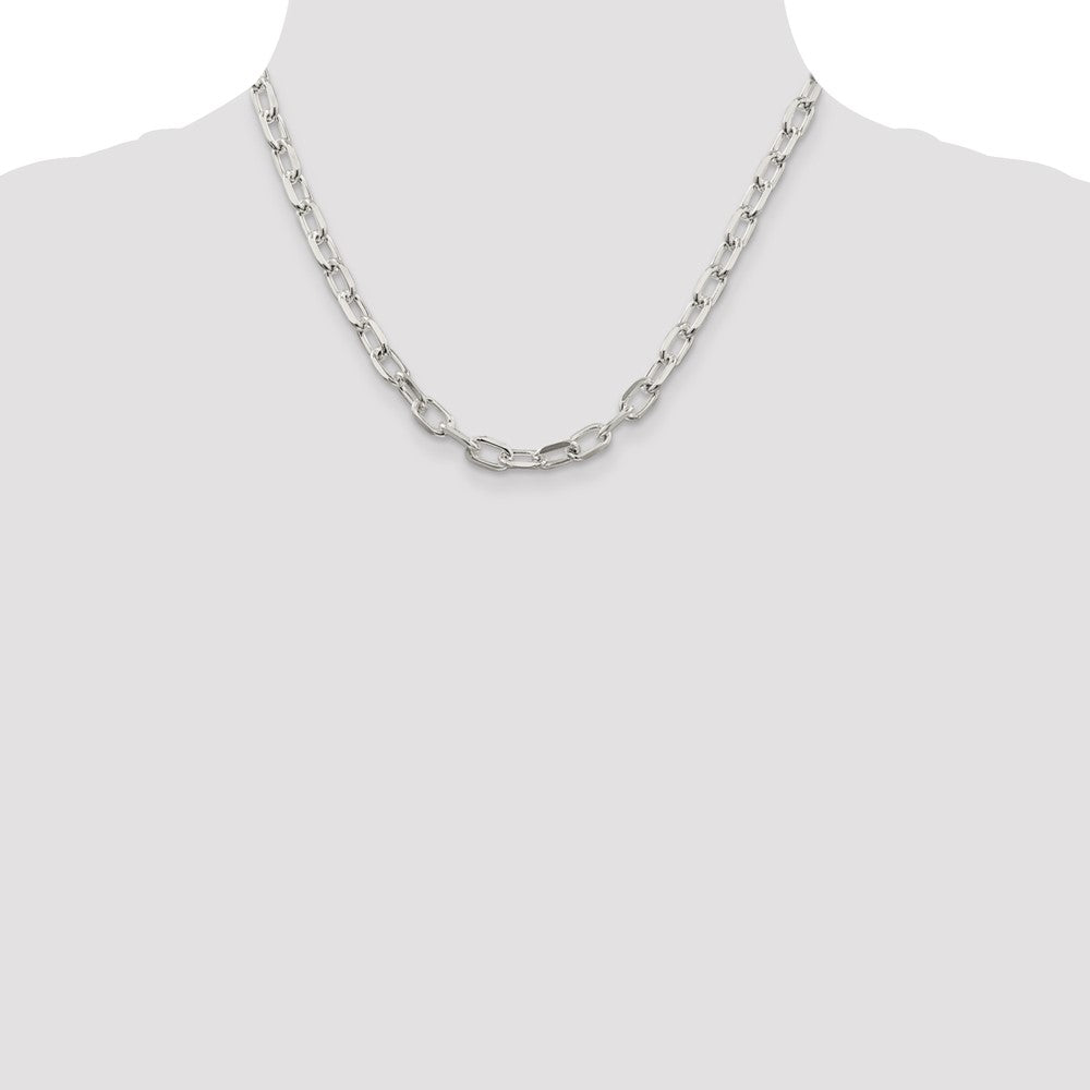 Buy Stylish Diamond-Cut Long Link Cable Chain - 6.65mm Sterling Silver