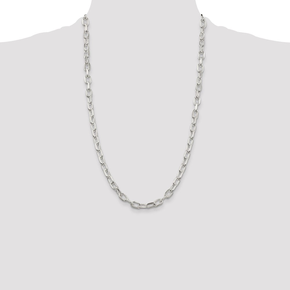 Buy Stylish Diamond-Cut Long Link Cable Chain - 6.65mm Sterling Silver