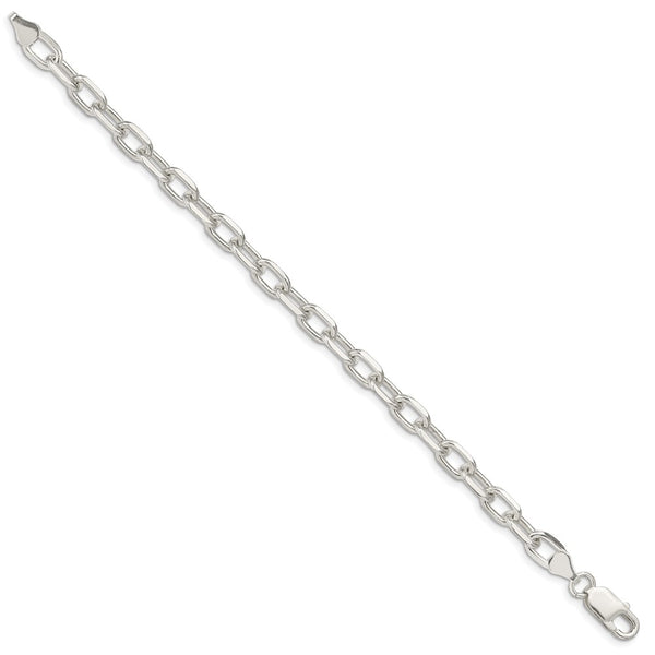 Diamond-Cut Long Link Cable Chain - 6.65mm Sterling Silver - Style GR1-1029851