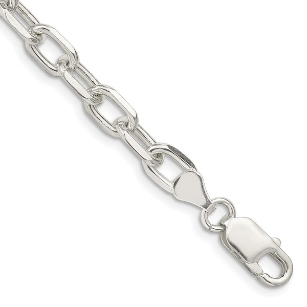 Diamond-Cut Long Link Cable Chain - 6.65mm Sterling Silver - Style GR1-1029851