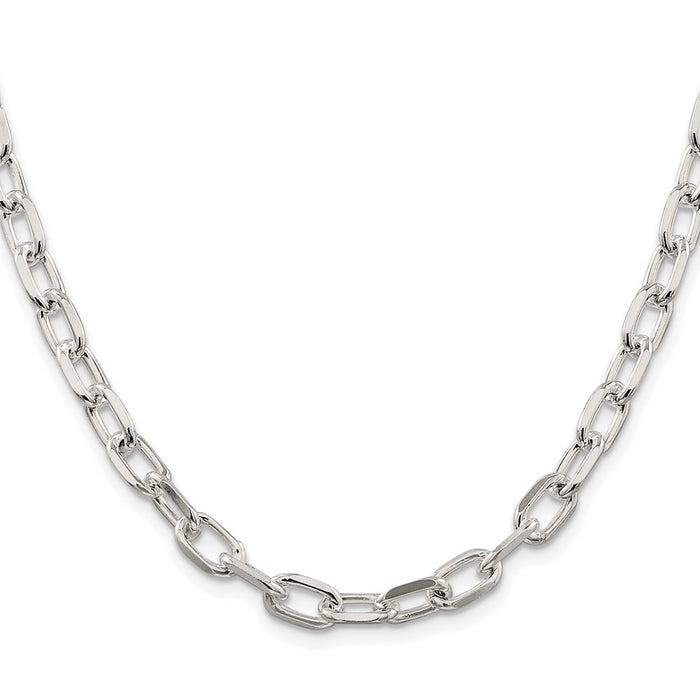 Buy Stylish Rhodium-Plated Sterling Silver 6.65mm Diamond-Cut Chain - Affordable Luxury-2