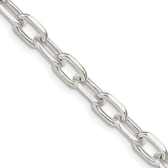 Buy Stylish Diamond-Cut Long Link Cable Chain - 6.65mm Sterling Silver