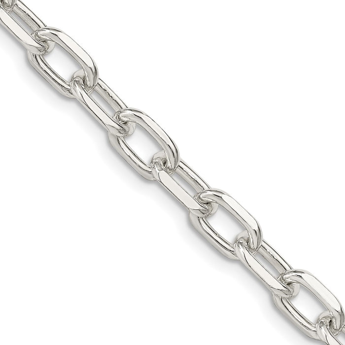 Buy Stylish Diamond-Cut Long Link Cable Chain - 6.65mm Sterling Silver-1