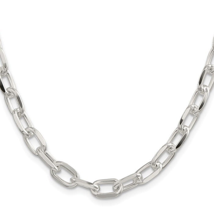 Buy Exclusive 7.5mm Diamond-Cut Long Link Cable Chain Necklace in Sterling Silver-2