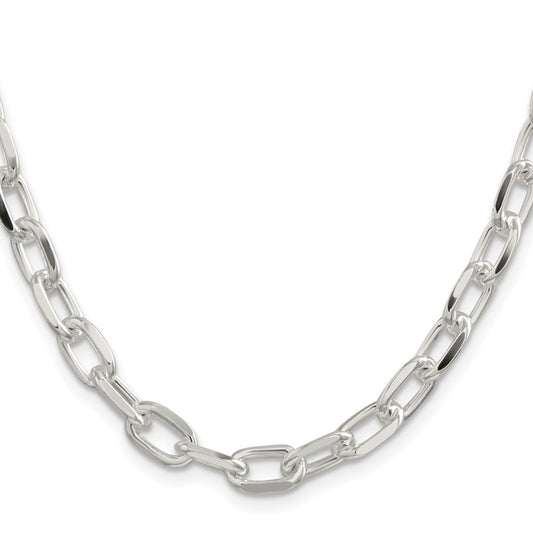 Buy Stylish 7.5mm Diamond-Cut Long Link Cable Chain in Sterling Silver