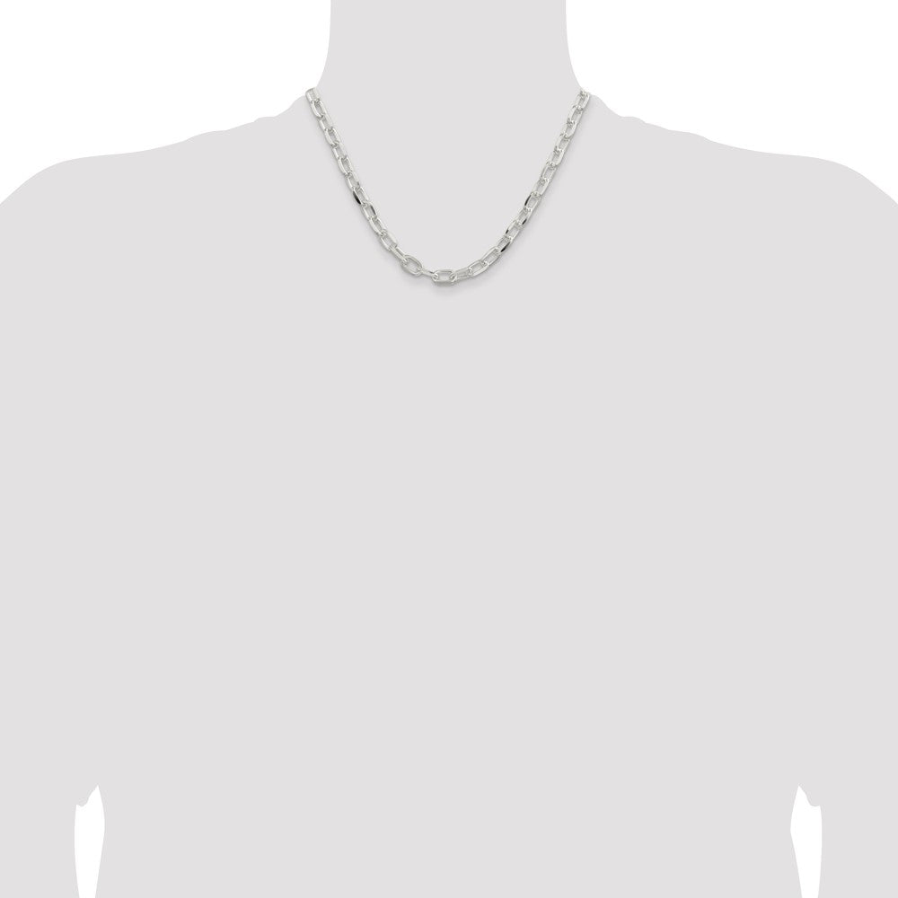 Buy Exclusive 7.5mm Diamond-Cut Long Link Cable Chain Necklace in Sterling Silver