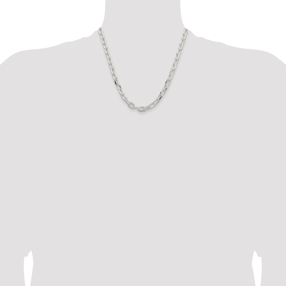 High-Quality 7.5mm Diamond-Cut Sterling Silver Chain Necklace - Stylish Value!