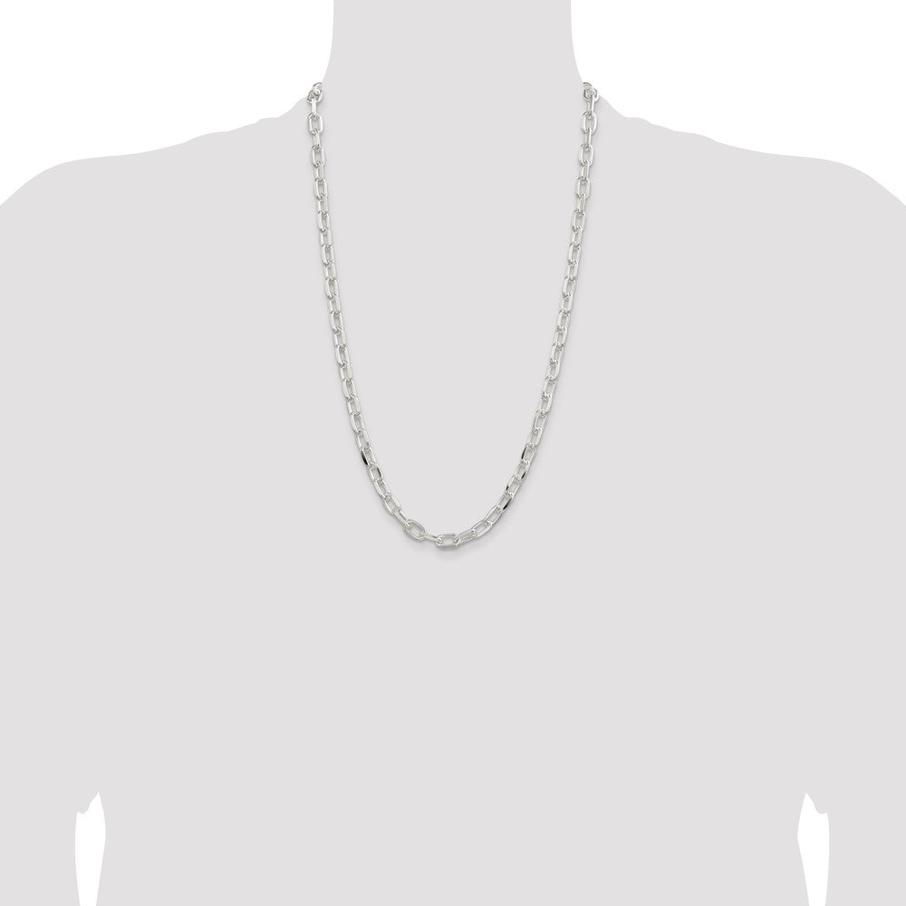 Buy Stylish 7.5mm Diamond-Cut Long Link Cable Chain in Sterling Silver