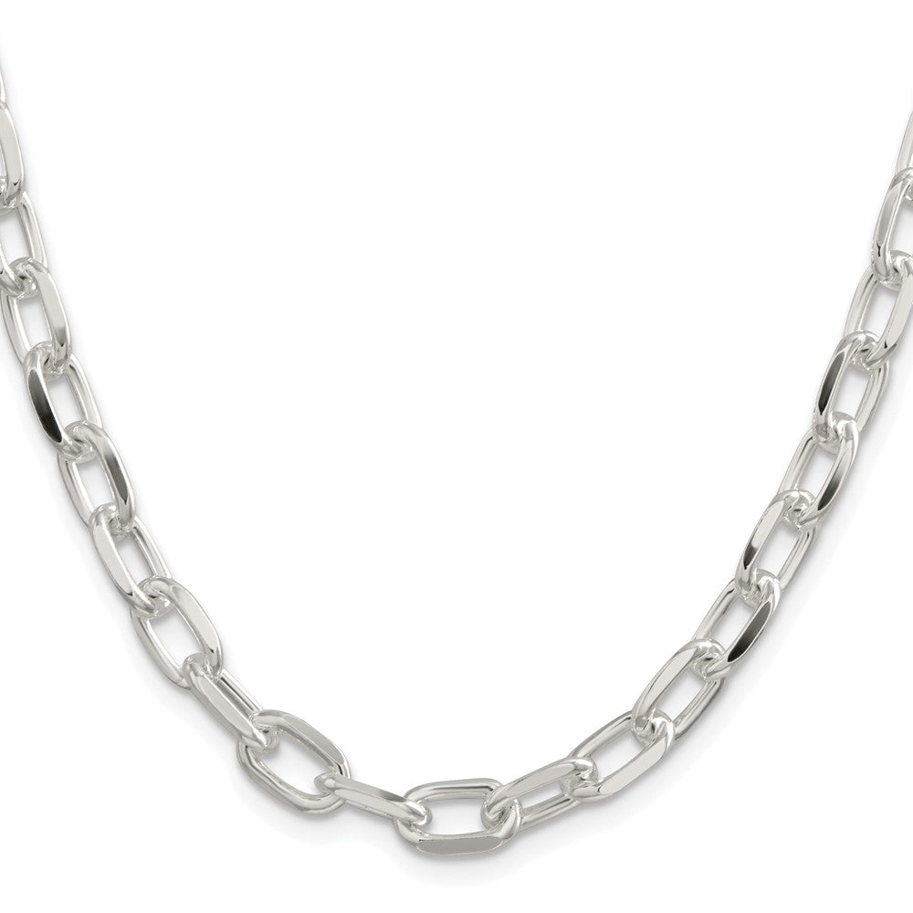 Buy Stylish Rhodium-Plated Sterling Silver 7.5mm Diamond-Cut Chain at Value Price