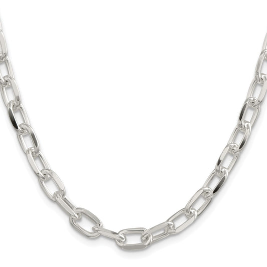 Buy Stylish Rhodium-Plated Sterling Silver 7.5mm Diamond-Cut Chain at Value Price