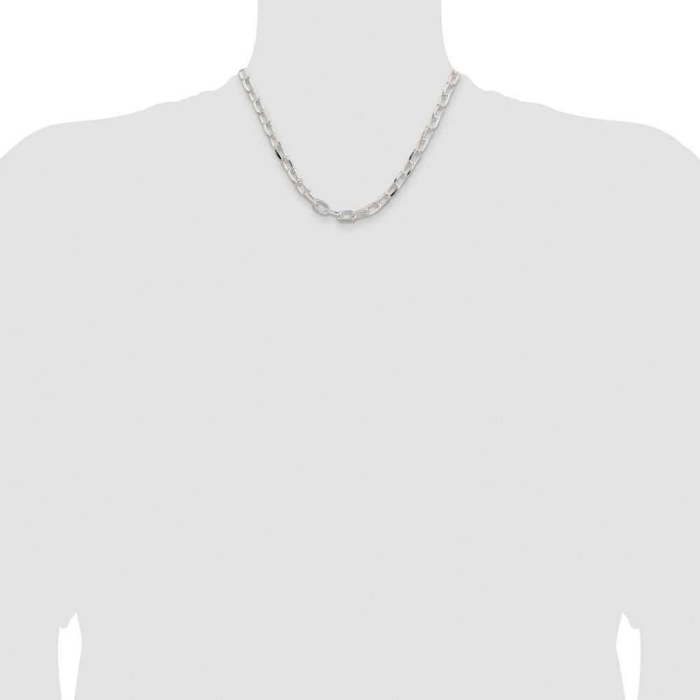 Buy Stylish Rhodium-Plated Sterling Silver 7.5mm Diamond-Cut Chain - Luxury Value!