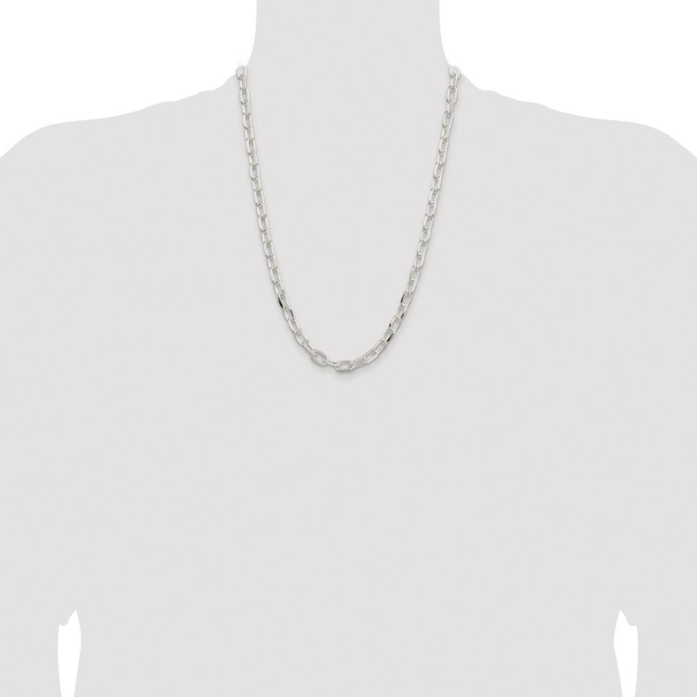 Buy Stylish Rhodium-Plated Sterling Silver 7.5mm Diamond-Cut Chain at Value Price
