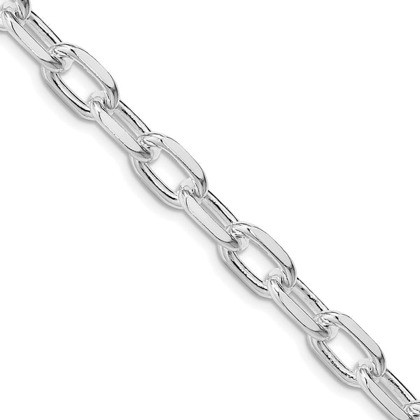 Rhodium-Plated Sterling Silver 7.5mm Diamond-Cut Chain - Style GR1-1033217