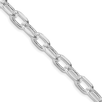 Buy Stylish Rhodium-Plated Sterling Silver 7.5mm Diamond-Cut Chain, Luxury Value