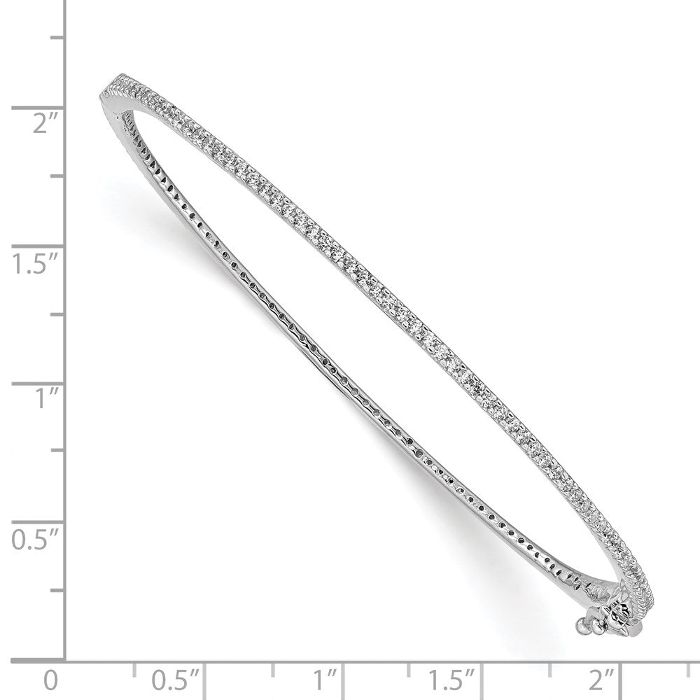 Exclusive Rhodium-Plated Sterling Silver Hinged Bangle Bracelet - 115 CZ Stones