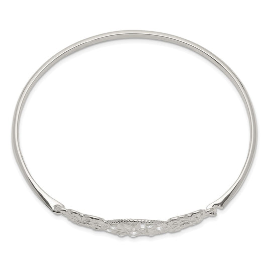 Shop Exclusive Sterling Silver Butterfly Bangle with Cubic Zirconia - Stylish Design