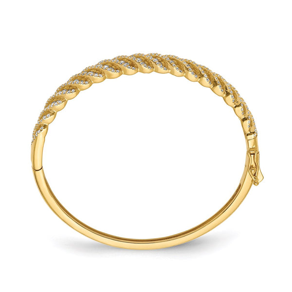 Sterling Shimmer Gold-Plated CZ Bangle Bracelet - 349 Stones