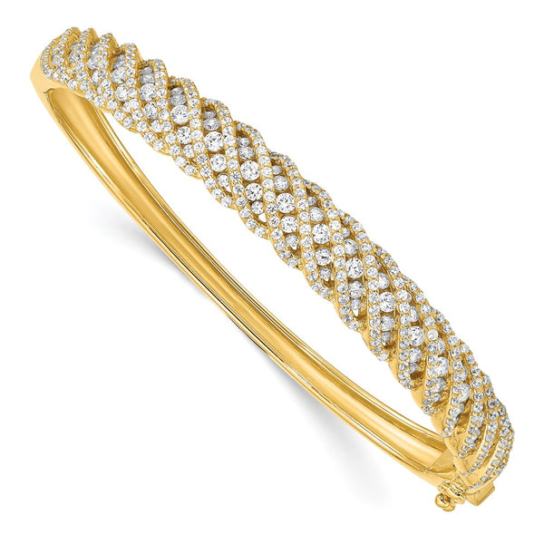 Sterling Shimmer Gold-Plated CZ Bangle Bracelet - 349 Stones