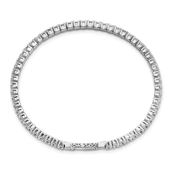 Sterling Silver Bangle Bracelet - 51 CZ Stones