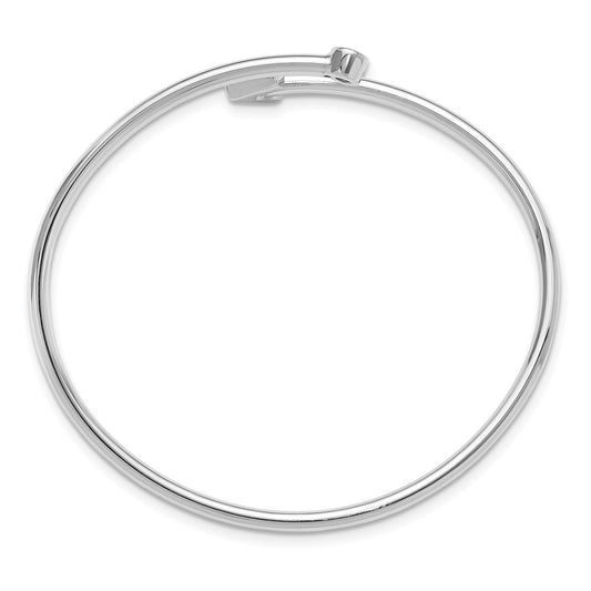 Buy Stylish Rhodium-Plated Sterling Silver CZ Arrow Cuff Bangle Bracelet