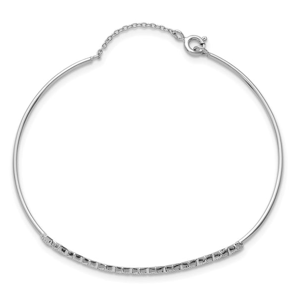 Rhodium-Plated Sterling Silver CZ Cuff Bracelet - Style GR1-1007734