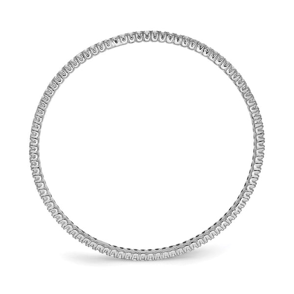Rhodium-Plated Sterling Silver Bangle Bracelet with 93 CZ Stones