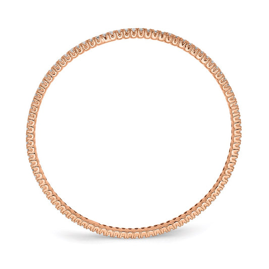 Exclusive Sterling Shimmer Rose Gold-Plated Bangle - 93 CZ Stones, Stylish & Affordable