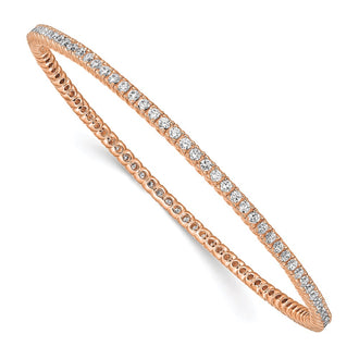Exclusive Sterling Shimmer Rose Gold-Plated Bangle - 93 CZ Stones, Stylish & Affordable