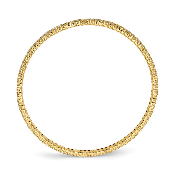 Sterling Shimmer Gold-Plated Bangle Bracelet with 93 CZ Accents
