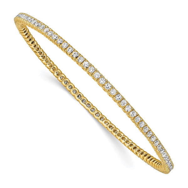 Sterling Shimmer Gold-Plated Bangle Bracelet with 93 CZ Accents