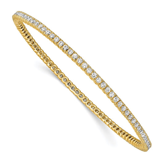 Buy Stylish Sterling Shimmer Gold-Plated Bangle Bracelet with 93 CZ Accents