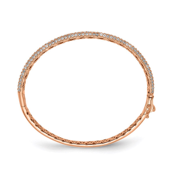Sterling Shimmer Rose Gold-Plated Bangle Bracelet - 175 CZ