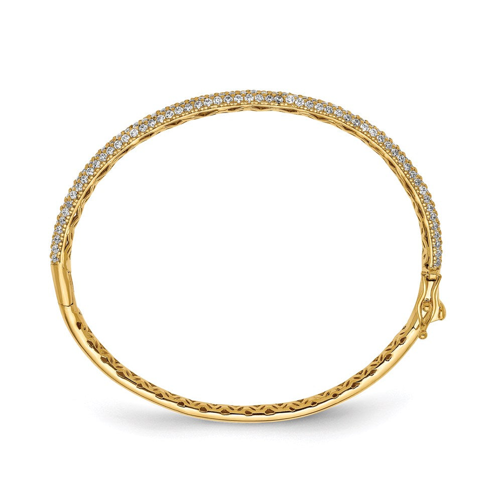 Buy Stylish Sterling Shimmer Bangle Bracelet - 175 Pav CZ, Gold-Plated