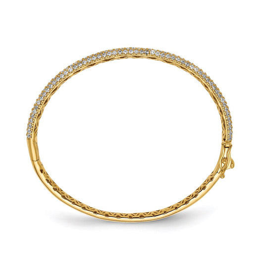Buy Stylish Sterling Shimmer Bangle Bracelet - 175 Pav CZ, Gold-Plated