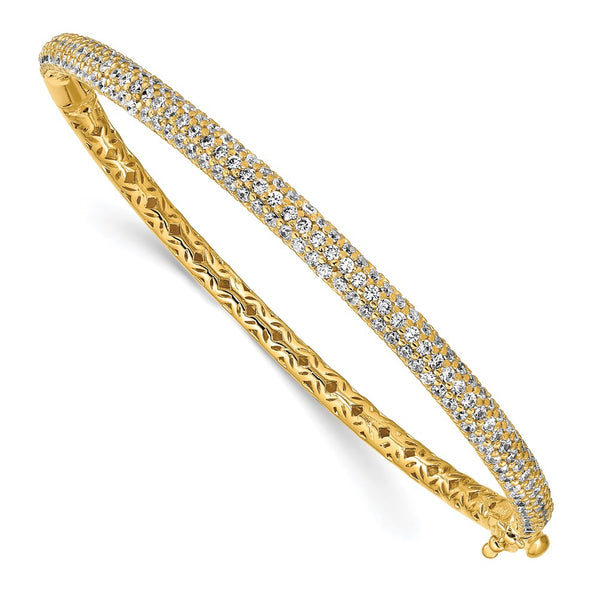 Sterling Shimmer Bangle Bracelet - 175 Pavé CZ, Gold-Plated