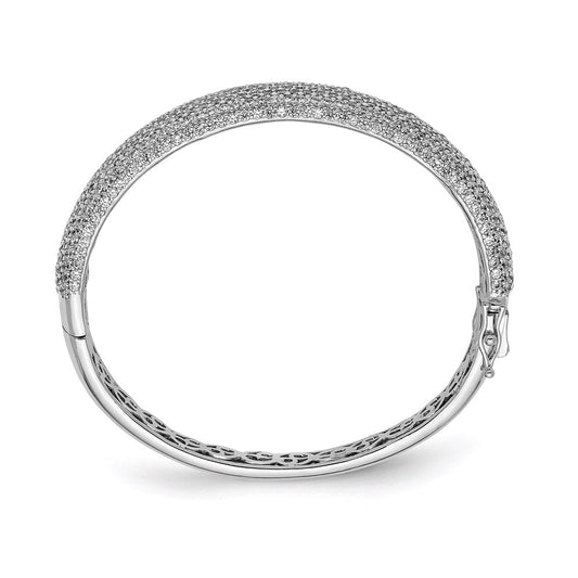 Buy Exclusive Sterling Shimmer Rhodium-Plated Bangle with 568 CZ Stones