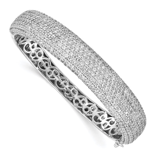 Buy Exclusive Sterling Shimmer Rhodium-Plated Bangle with 568 CZ Stones