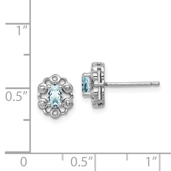 Buy Stylish Aquamarine & Diamond Earrings | Rhodium-Plated Silver, 14K Luxury-4