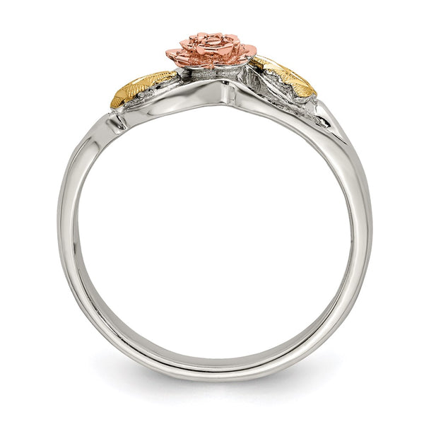 Landstrom's Mt. Rushmore Sterling Silver Rose Ring - 12K Gold Accents
