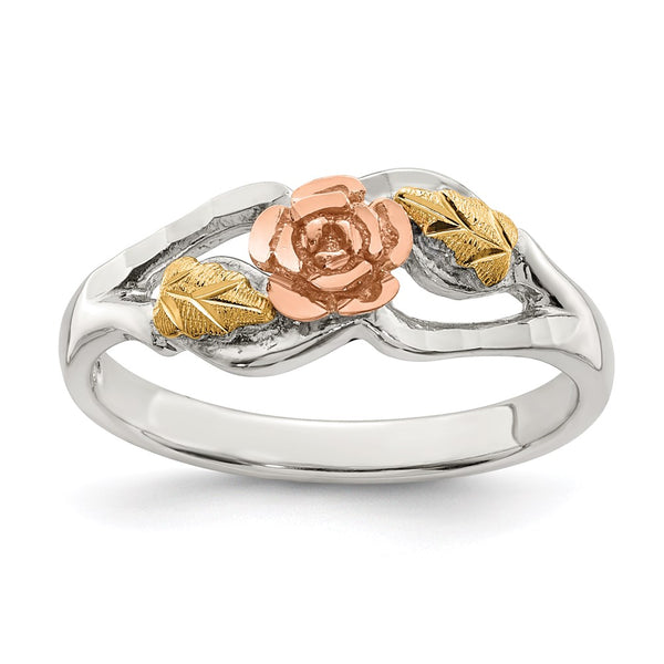 Landstrom's Mt. Rushmore Sterling Silver Rose Ring - 12K Gold Accents