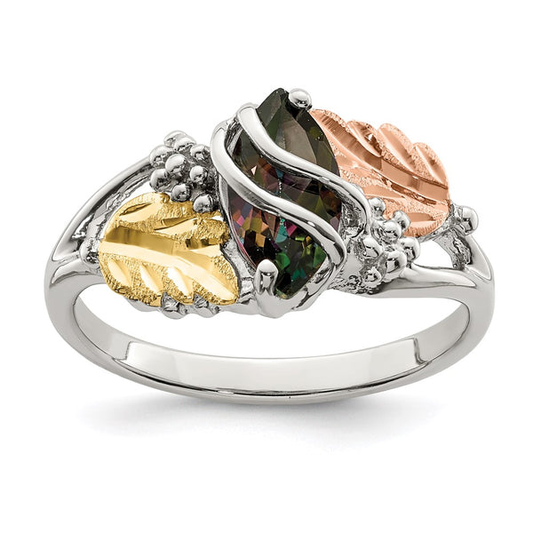 Landstrom's Sterling Silver Ring - 12K Gold Accents, Mystic Fire Topaz