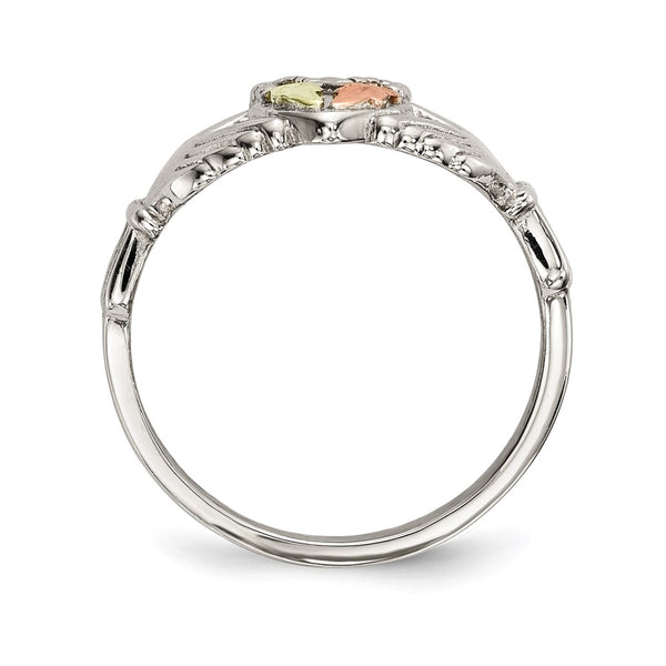 Landstrom's Sterling Silver Claddagh Ring - 12K Gold Accents