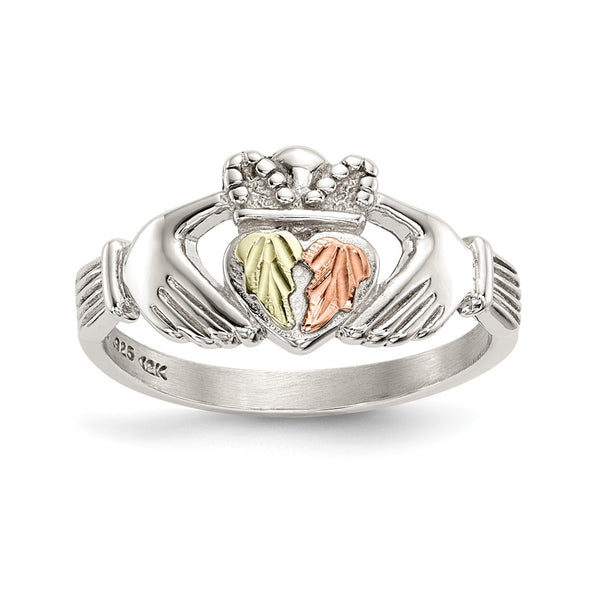 Landstrom's Sterling Silver Claddagh Ring - 12K Gold Accents