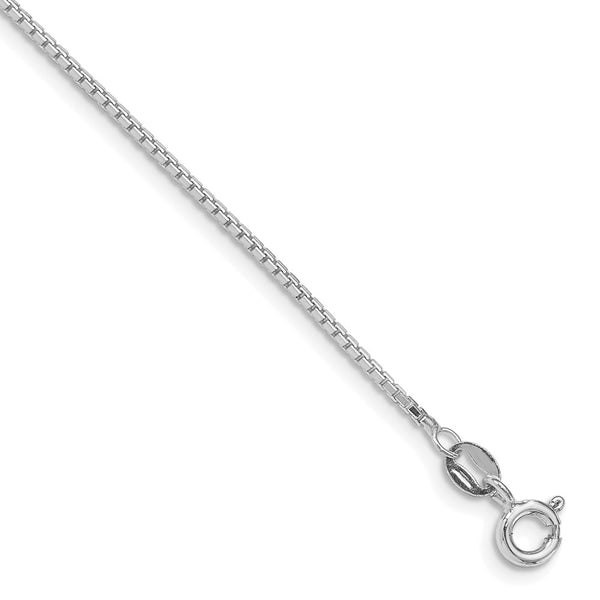 Rhodium-Plated Sterling Silver 1.15mm Diamond-Cut Chain