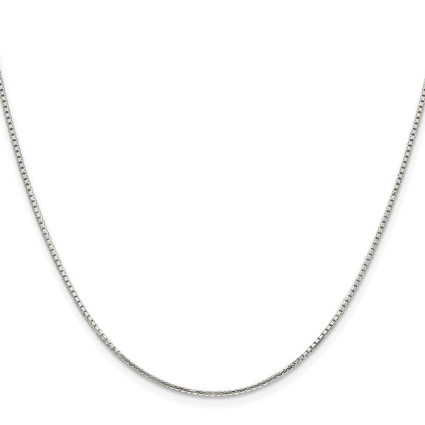 Rhodium-Plated 1.25mm Sterling Silver Diamond-Cut Box Chain