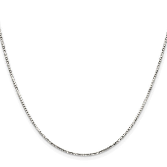 Designer Rhodium-Plated Sterling Silver 1.25mm Diamond-Cut Box Chain - Stylish Value